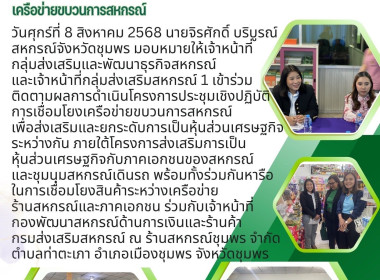 เข้าร่วมติดตามผลการดำเนินโครงการประชุมเชิงปฏิบัติการเชื่อมโยงเครือข่ายขบวนการสหกรณ์ ณ ณ ร้านสหกรณ์ชุมพร จำกัด ตำบลท่าตะเภา อำเภอเมืองชุมพร จังหวัดชุมพร ... พารามิเตอร์รูปภาพ 9