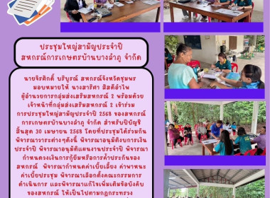 ประชุมใหญ่สามัญประจำปี 2568 ของสหกรณ์การเกษตรบ้านบางลำภู ... พารามิเตอร์รูปภาพ 8