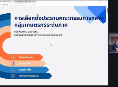 เข้าสังเกตการณ์การเลือกตั้งประธานคณะกรรมการกลางกลุ่มเกษตรกรระดับภาค ด้วยวิธีระบบสื่อสารทางไกล ระบบZoom Meeting ... พารามิเตอร์รูปภาพ 3